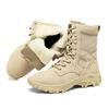 Luxury Men's High-top Boots Waterproof Anti-skid Wear-resistant Shoes Fashion Side Zipper Shoe Outdoor Climb Work Plus Velvet To Keep Warm Hiking Boot