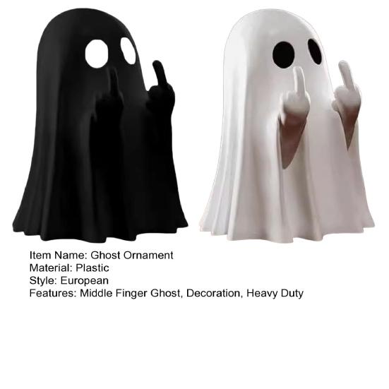 1/2/3/4/6Pcs Halloween Middle Finger Ghost Figurine Mini Spooky Ghost Statue Holiday Party Home Office Desktop Decoration Ornament