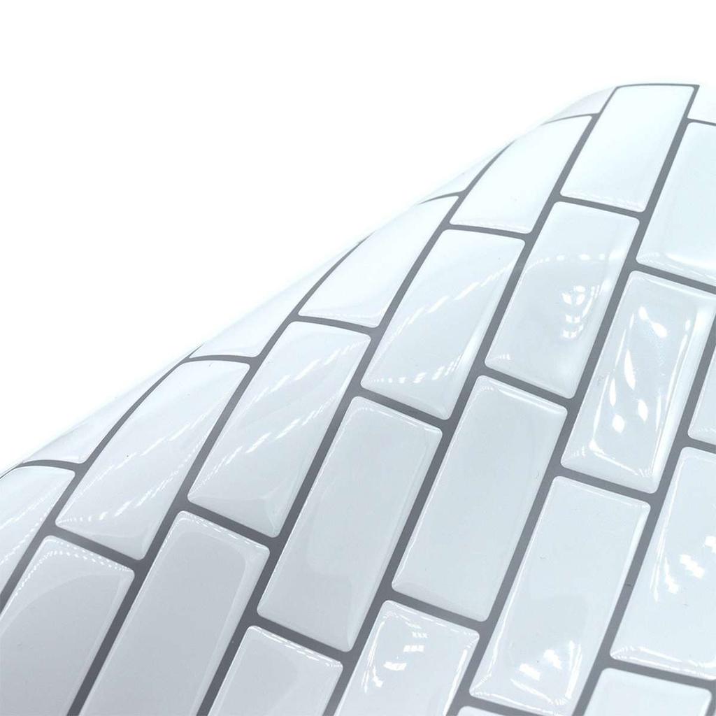 10Pcs/Set 25x25cm Self Adhesive Waterproof Heatproof Vinyl Wallpaper 3D Peel and Stick Subway Tiles