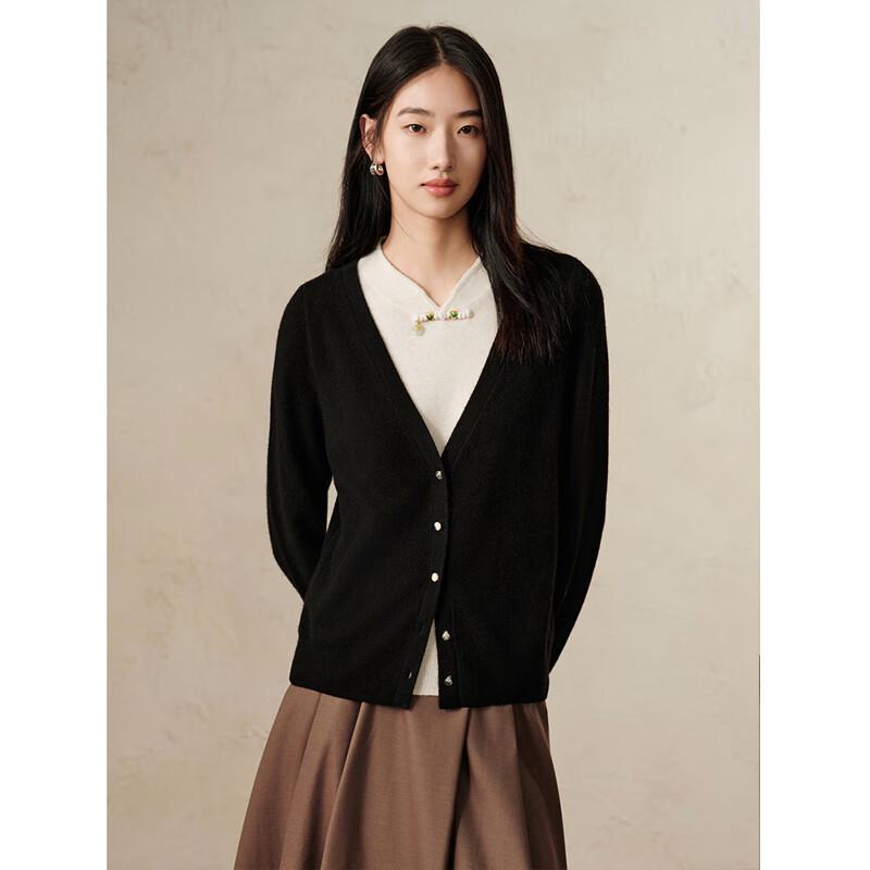 

Anna Coco New Chinese Style Faux Two-Piece Wool Knit Cardigan S