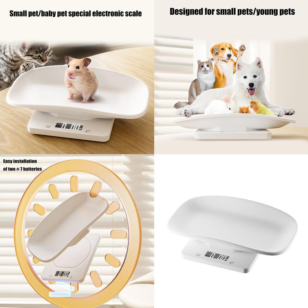 Practical Digital Pet Scale for Puppies and Small Animals Accurate Weighing with Unit Conversion and Comfortable Tray