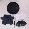 !! Cheap! 20cm Dolls' Suit Black Trench Coat Fisherman Hat Handsome Tie Cotton Doll Clothes Plump Body Can Wear Doll Toy