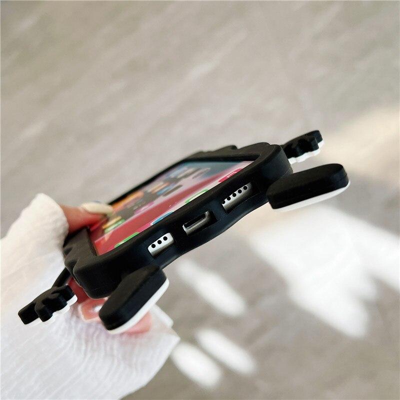 Cute Cartoon Black 3D Case For Iphoen 14 Plus 13 12 11 Pro XS Max XR X SE 20 6S 6 7 8 Plus Luxury Soft Silicone Phone Cover Kids