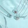 Shining smart round pendant chain, niche design high-end colored diamond round main stone beating heart necklace