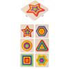 Holz Geometrische Bunte Puzzles 3D Formen Kognitionsbrett Montessori Puzzle Lernspielzeug für Kleinkinder Farbe Form Lernen