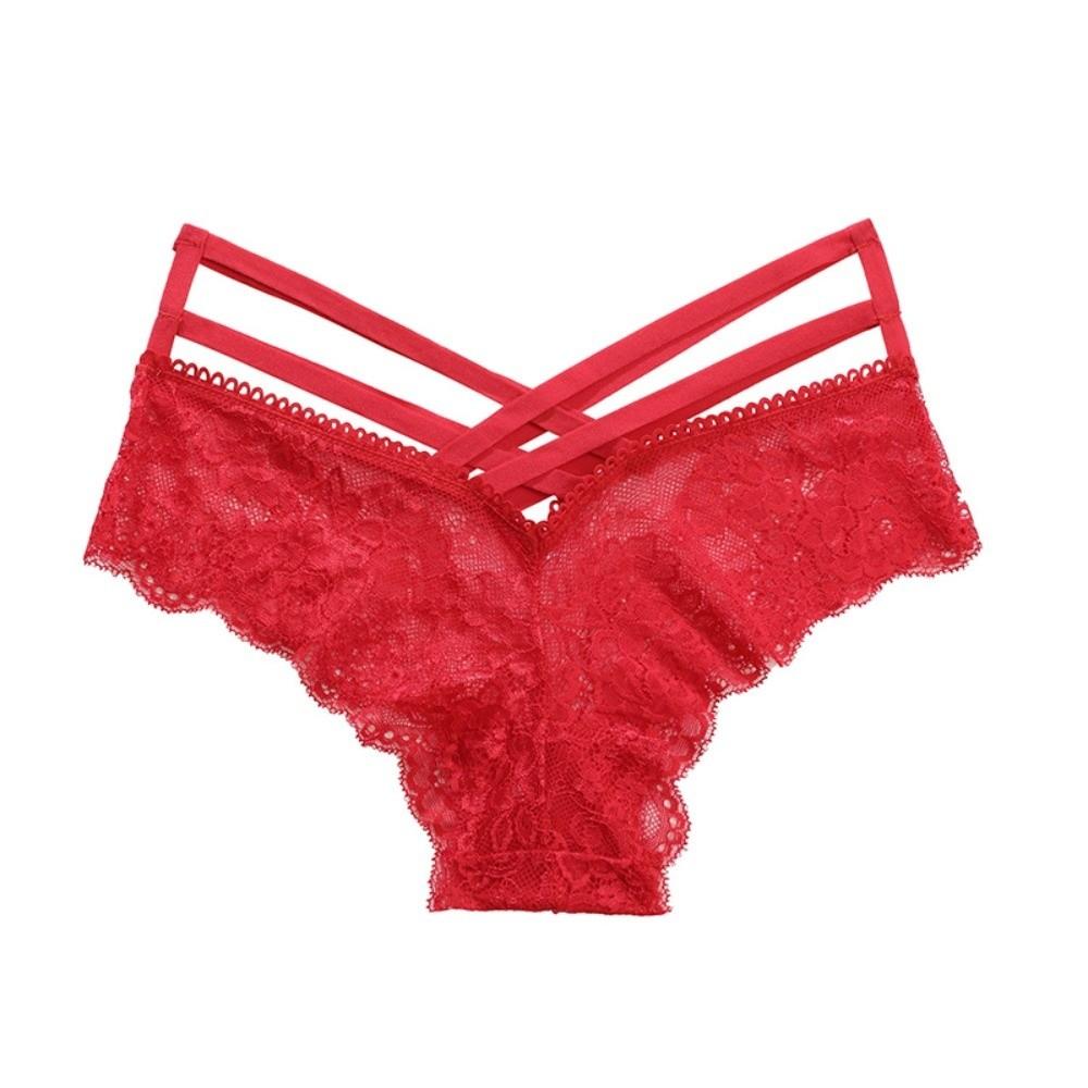 Underwear Women Lace Floral Thong Low-Rise T-back Panties Lace Solid Briefs Daily Wear