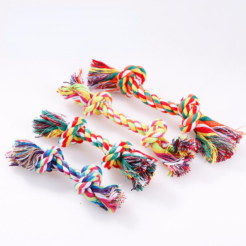 Dog Toys Knot Rope Chew for Small Medium Large Dogs Durable Braided Pets Interactive Funny Teeth Cleaning Supplies 1pc