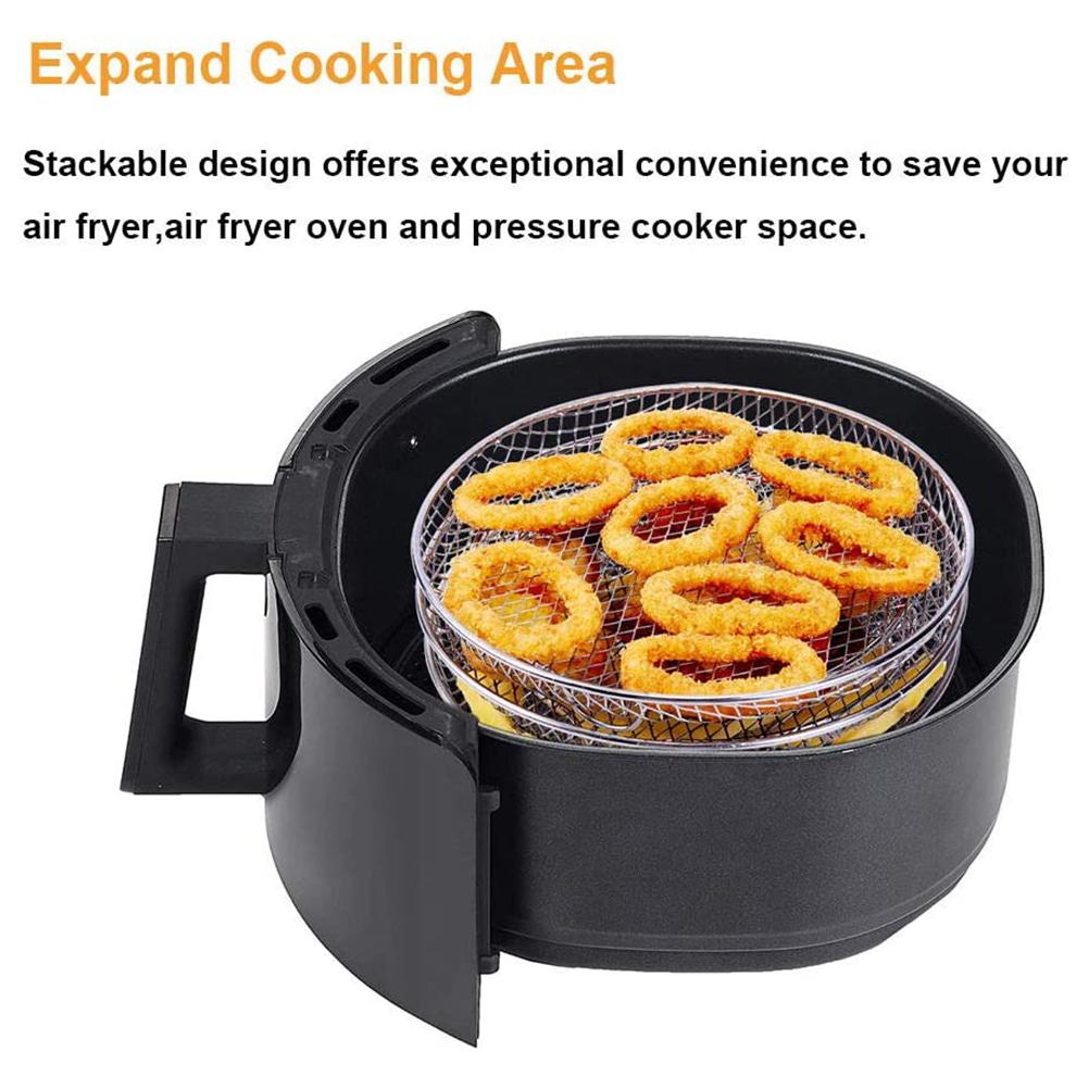 Zestaw 3 szt. Stojak do frytkownicy beztłuszczowej Trzy piętrowe stojaki do dehydratora Stal nierdzewna 304 Stojak do frytkownicy beztłuszczowej Akcesoria do frytkownicy beztłuszczowej