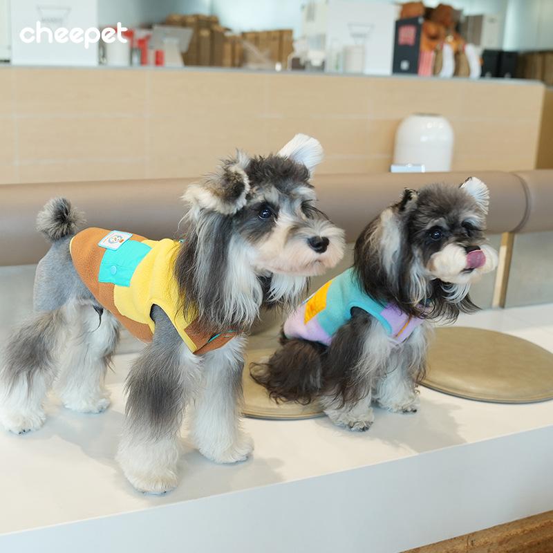 This Autumn and Winter Four-legged Color-blocking German Velvet Base Layer Is Warm and Can Be Worn with Dog Clothes Inside