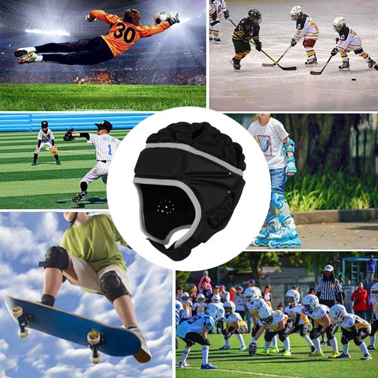 Sponge Padded Headgear Adjustable Shock Absorption Protective Soft Football Helmet for Roller Skating