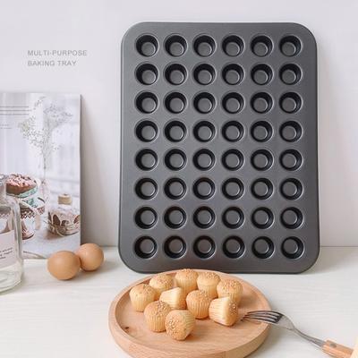 Cupcake-Form mit 48 Mulden, antihaftbeschichtet, leicht zu lösen, spülmaschinenfest, Karbonstahl, Muffin-Mini-Kuchen-Backblech, Küchenzubehör