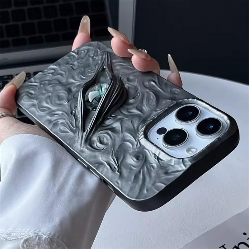 Cool 3D Evil Eyes Phone Case For iPhone 17 Air 16 15 14 13 12 11 Pro Max Plus Frosted Electroplated Shockproof Soft TPU Cover