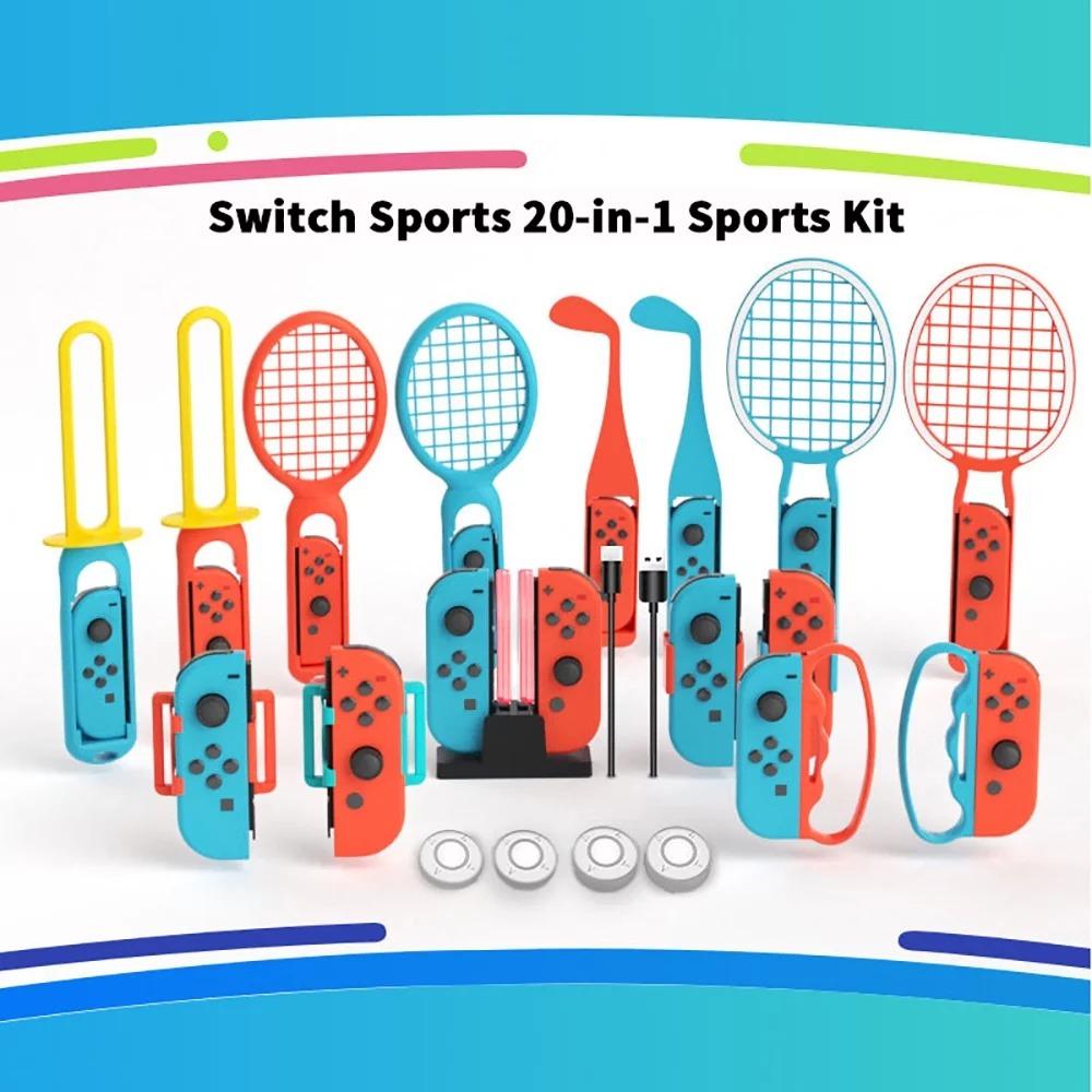 

Аксессуары для спортивных игр Switch, спортивный костюм с датчиком движения 20 в 1, ремешок для гольфа для детей 6+ Package:35.5*26*8.3cm синий/красный