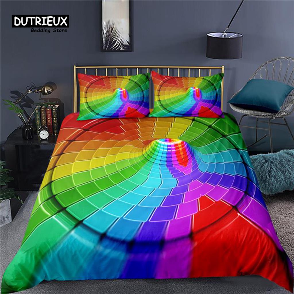 Luxury 3D Abstract Art Lattice Print Home Living Comfortable Duvet Cover Set Kids Bedding Set Queen and King EU/US/AU/UK Size