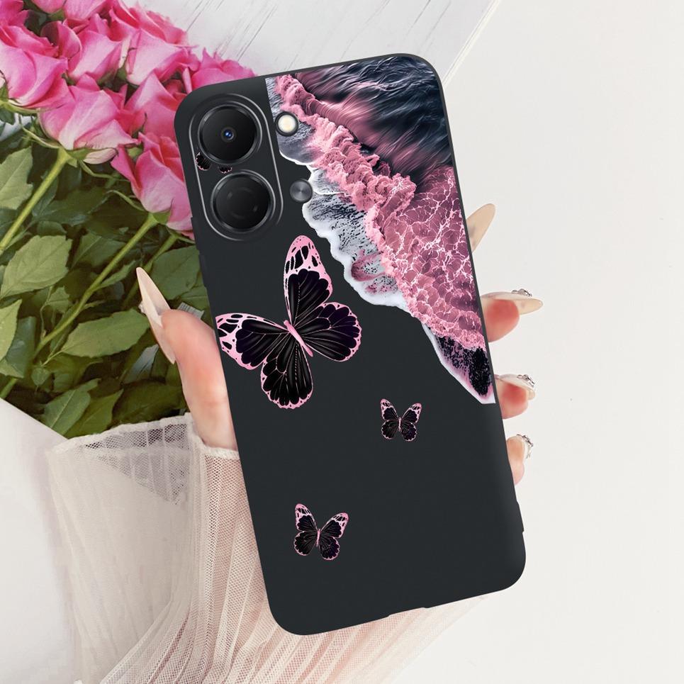 Flower Butterfly Luxury Girly Fashion Casing For Tecno Spark GO 3 GO3 KN3 Phone Case Soft Slim Matte Silicone TPU Back Cover