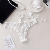 Bow Hanging Neck Chain Mesh Floral Bowknot Panties Lace Underpants Underwear for Women  Hotel