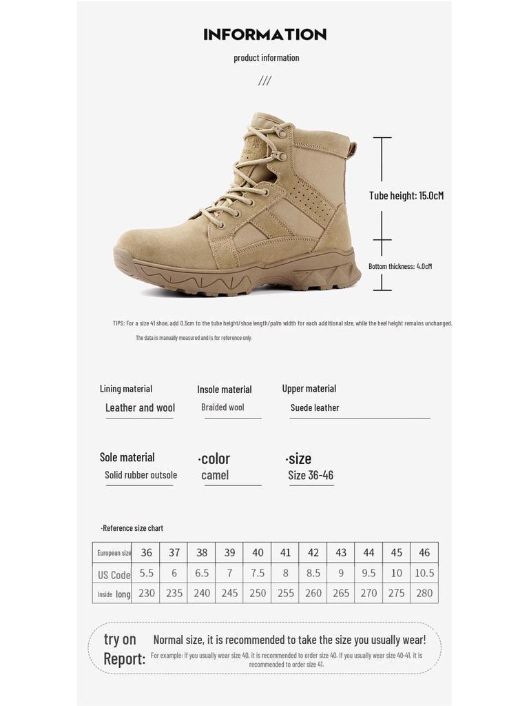 Men's Large-Size Non-Slip Fur Snow Boots - Thickened with Pure Wool for Warmth