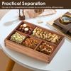 Wood Tea Bag Storage Tray Desktop Organiser with 5 Compartment Multipurpose Sugar Packet Storage Tray for Home Kitchen Office