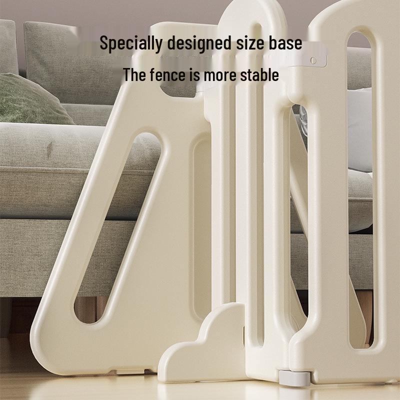 Three-Sided Indoor Baby Playpen with Safety Fence and Walker