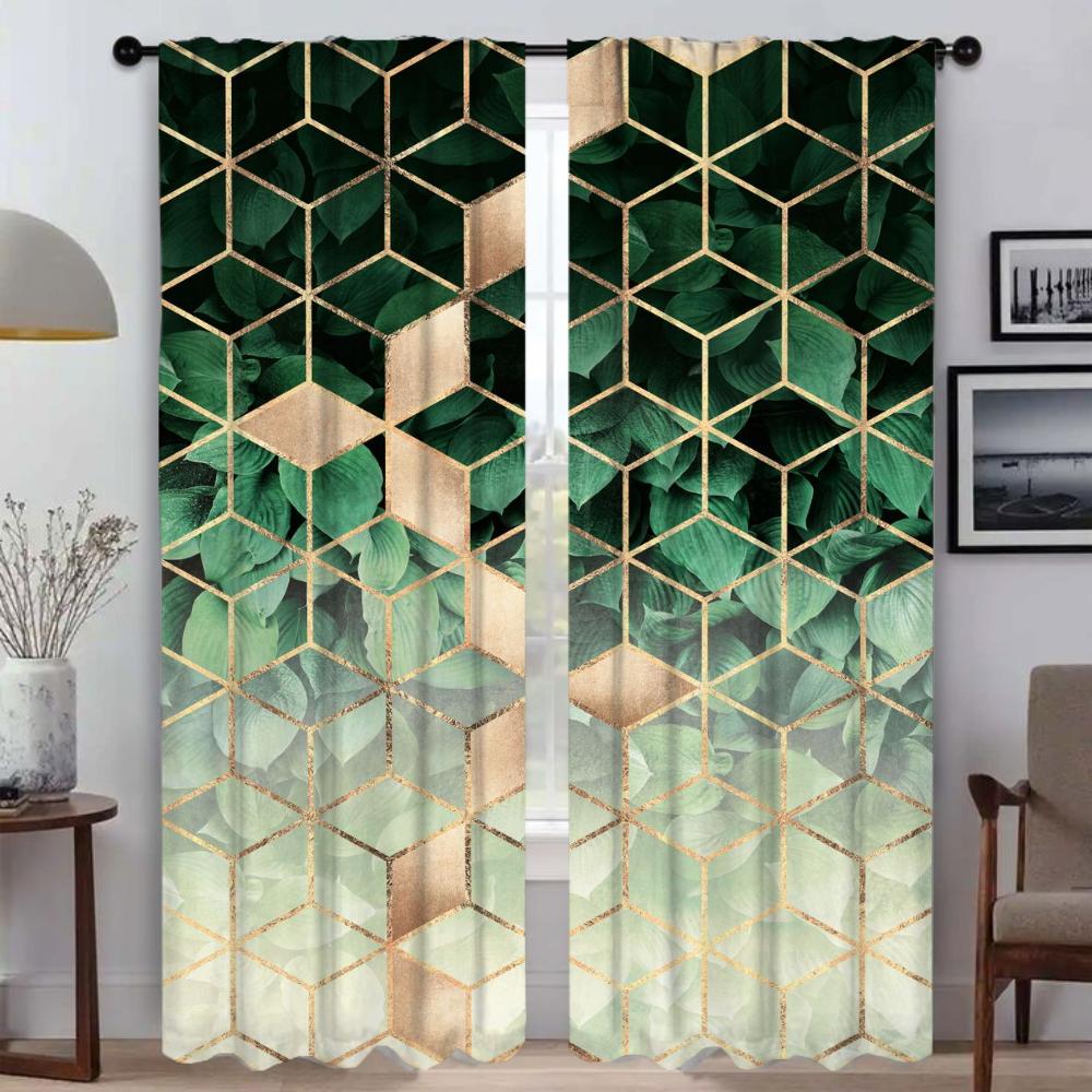 Modern Geometric Prismatic Lattice Partition Curtain Room Panel Living Curtains Tulle Bedroom Shades Darkening Polyester Ideal For