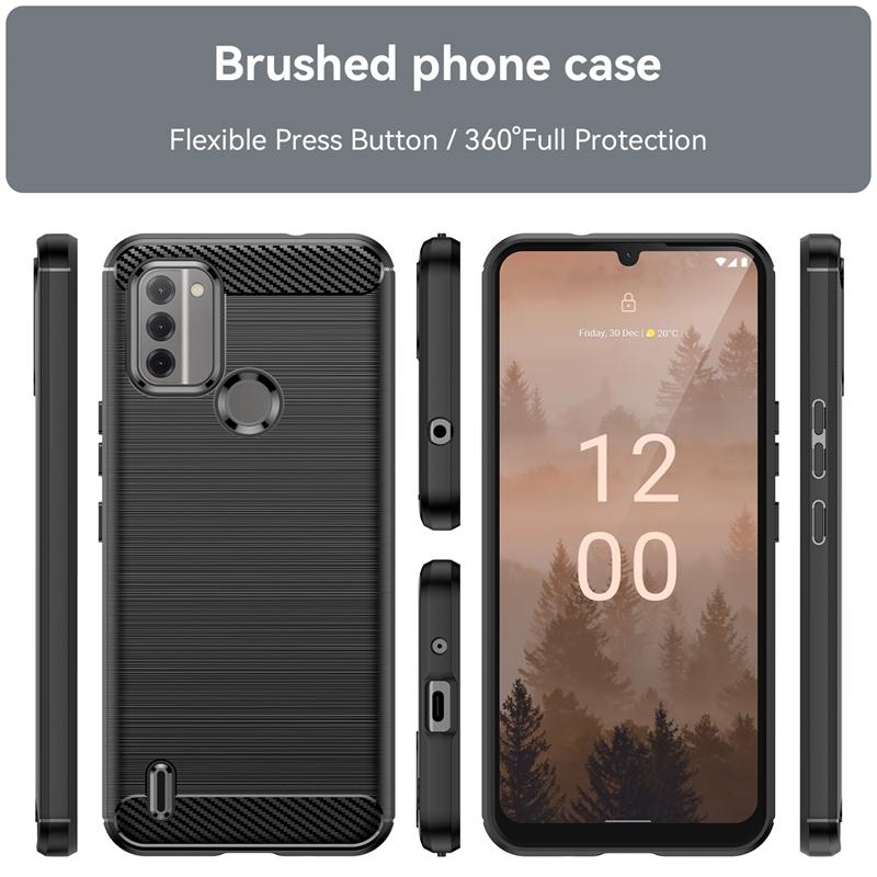 Für Nokia C31 Hülle Abdeckung für Nokia C31 Capas Stoßfest Armor Weich TPU Handy Rückseite Bumper Kohlefaser Für Fundas Nokia C 31 C31