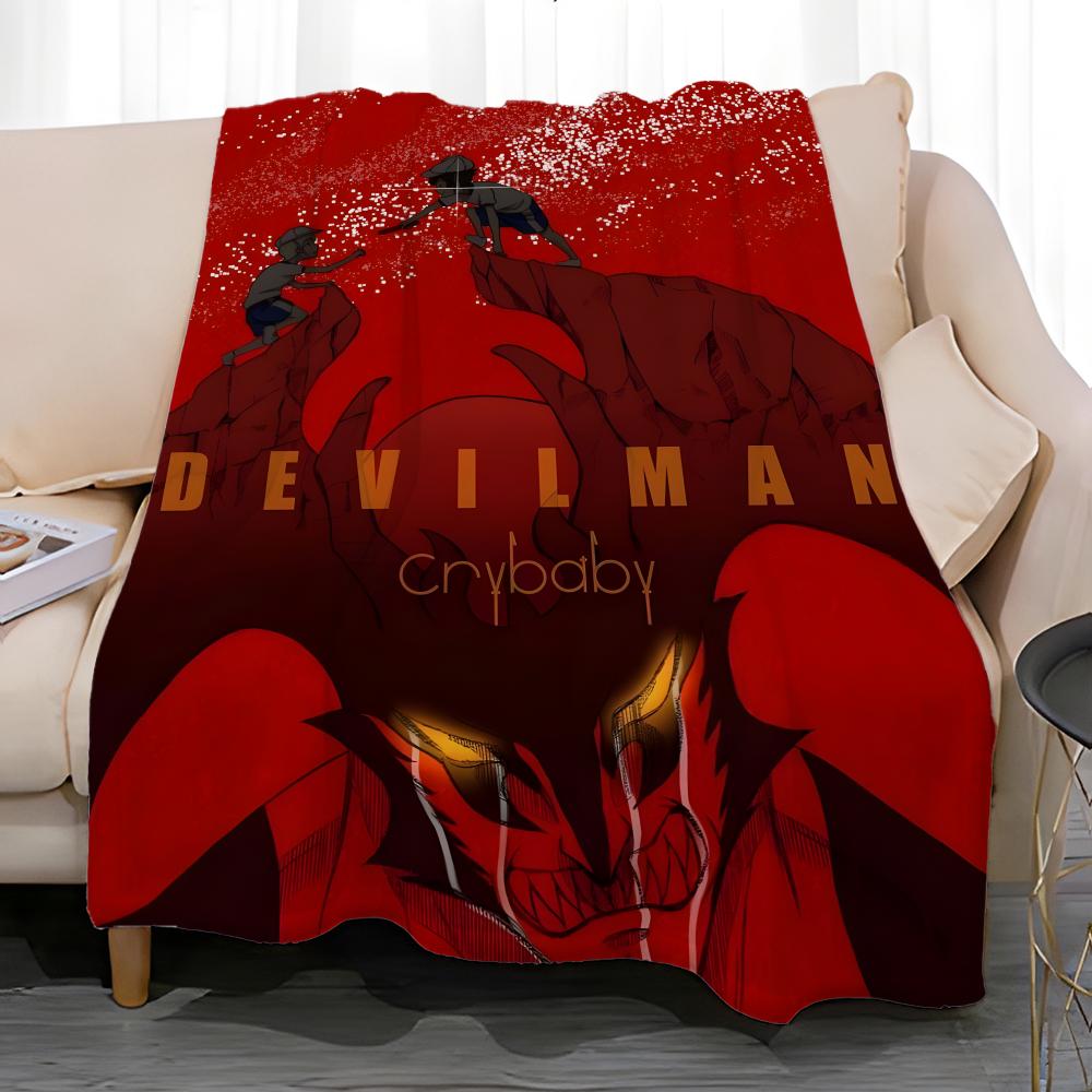 anime Devilman Crybaby Throw Soft Coral Fleece Blanket 310gsm Fluffy Warm Throw for Sofa Bed Couch Bedroom Decor