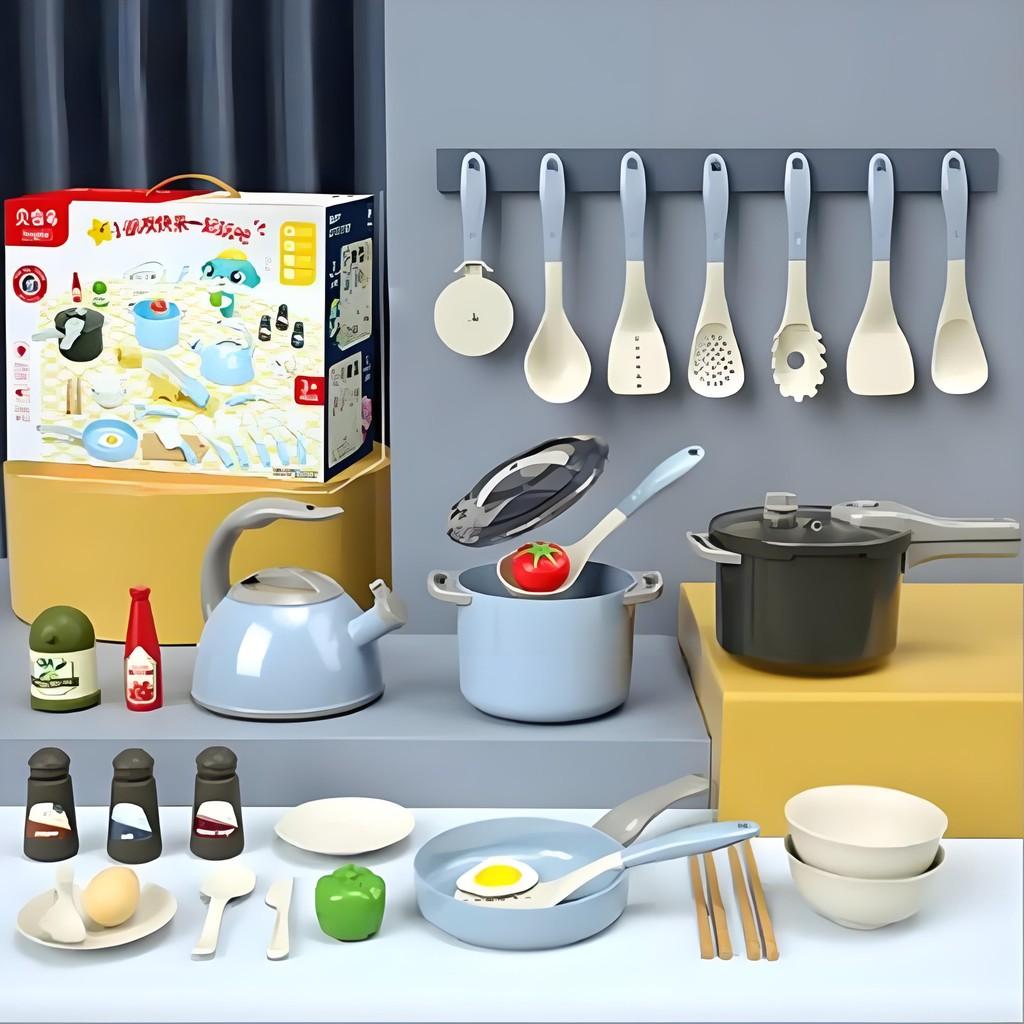 Colorful Kids Kitchen Toy Set With Realistic Cooking Features For Boys And Girls