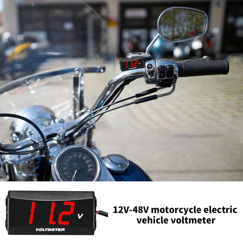 Voltmeter,Car Voltmeter,Multipurpose LED Display Voltmeter Meter - Practical Voltmeter Meter Motorcycle Car Digital Voltmeter Gauge