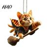 Heavy Duty Cat Decor Acrylic 2D Car Hanging Decoration Home Office Backpack Auto Decorative Pendant Rearview Mirror Cartoon Kitten Animal Ornament