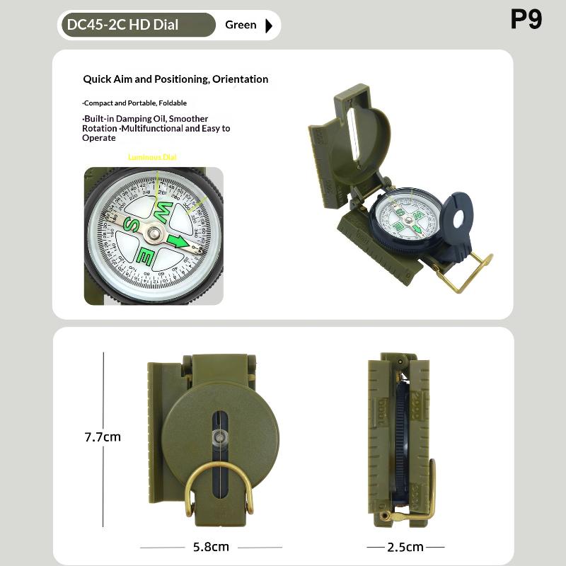 Waterproof High Precision Portable Compass Outdoor Gadget Sports Hiking Mountaineering Professional Metal Sight
