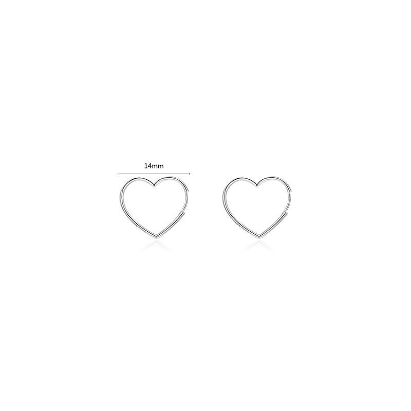 

Pure 925 Sterling Silver Hearts Shape Simple Elegant Hoop Earrings Romantic Charm Ear For Women Wedding Statement Jewelry