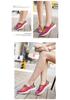 Hand-Woven Women's Breathable Elastic Band Sports Shoes, Hollow Design, Large Size 42, Casual and Comfortable.