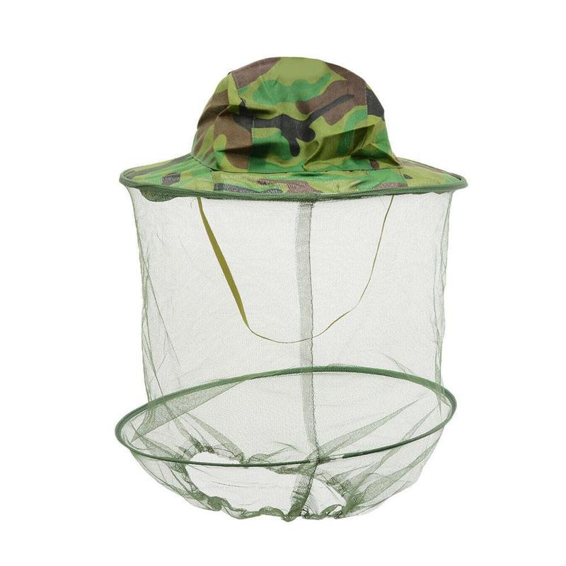 

Camouflage Beekeeping Protective Hat Mesh Face Protection Hat Insect And Mosquito Repellent Sun Protection Outdoor Face Mask зелений