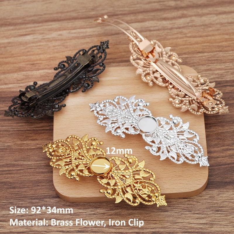 BoYuTe (10 Stück/Lot) Metall Messing Filigran Blume Haarnadel Basis Frauen Haarspangen Handgemachte Materialien