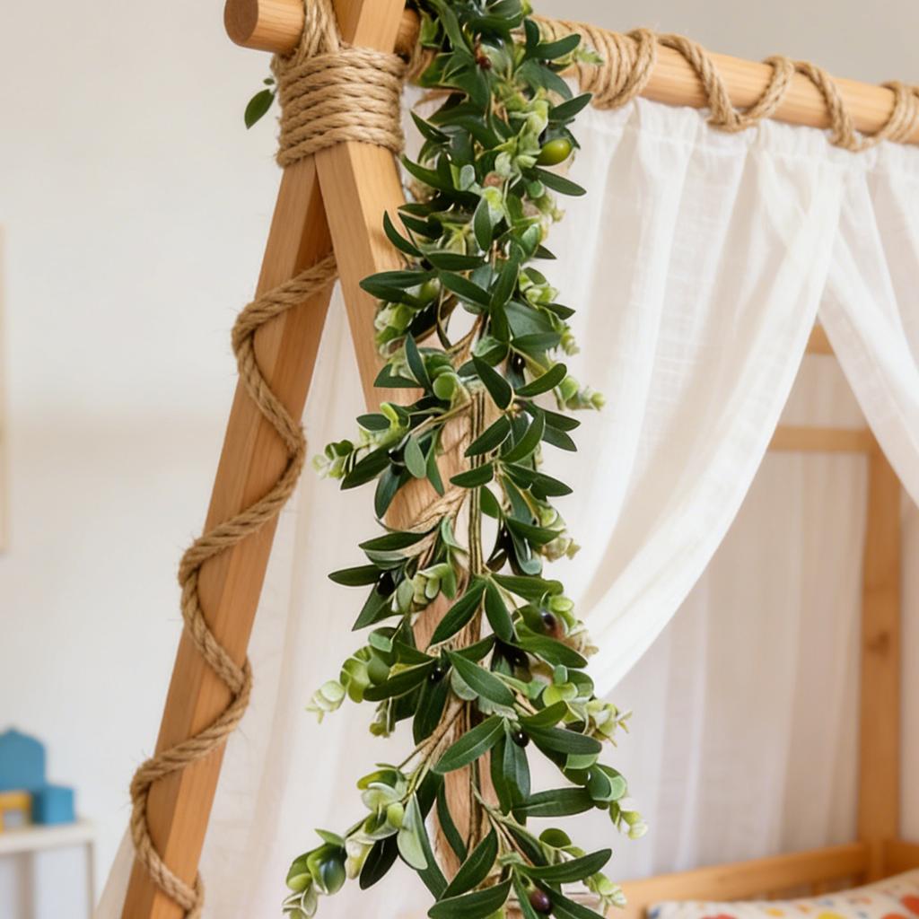 1.8M Artificial Olive Berries And= Leaves, Suitable For Home Landscaping And Decorative Purposes.