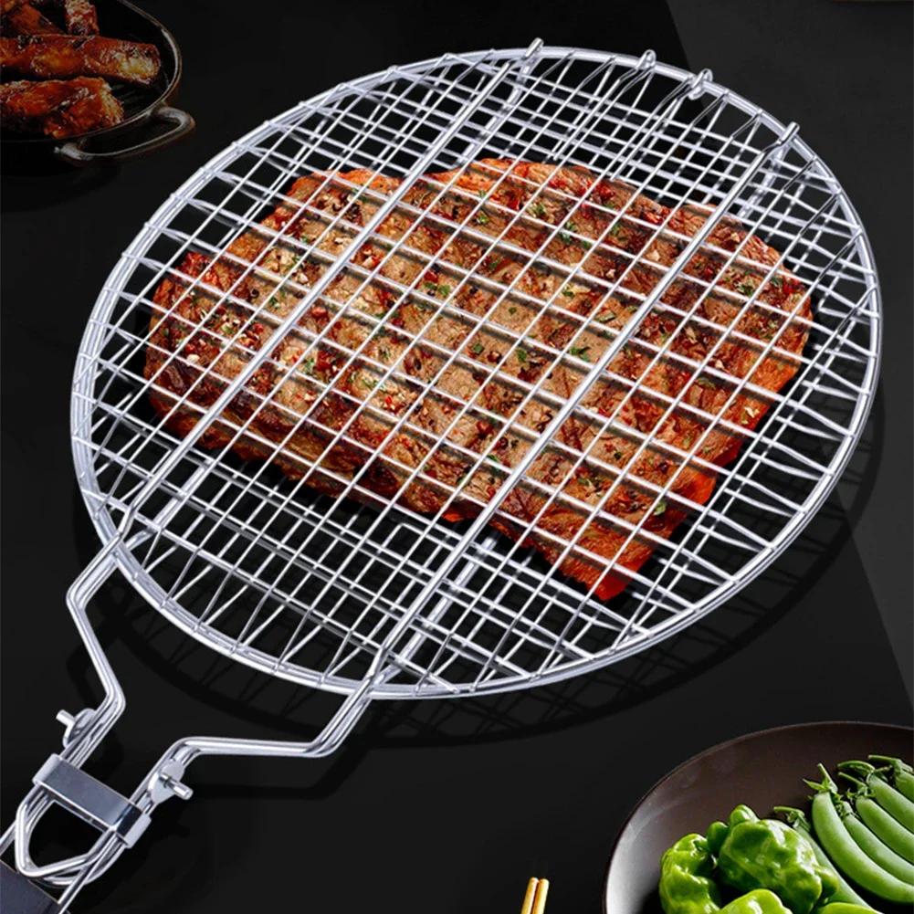 304 Stainless Steel BBQ Mesh Non Stick Grilling Basket Grill Mesh Mat Meat Vegetable Steak Picnic Party Barbecue Tool