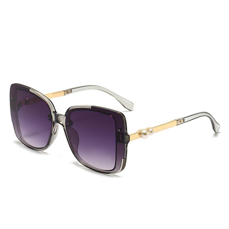 

Sunglasses Women S Sunglasses, Trendy Ins With The Same Side Pearl Large Square Uv Protection