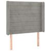 VidaXL Tête de lit avec oreilles Gris clair 83x16x118-128 cm Velours3119750