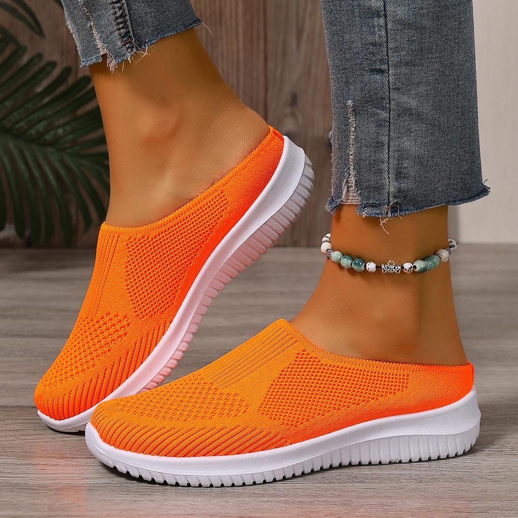 Shoes women's autumn new large size half slippers breathable fashion lightweight versatile women's shoes casual one-pedal mother shoes