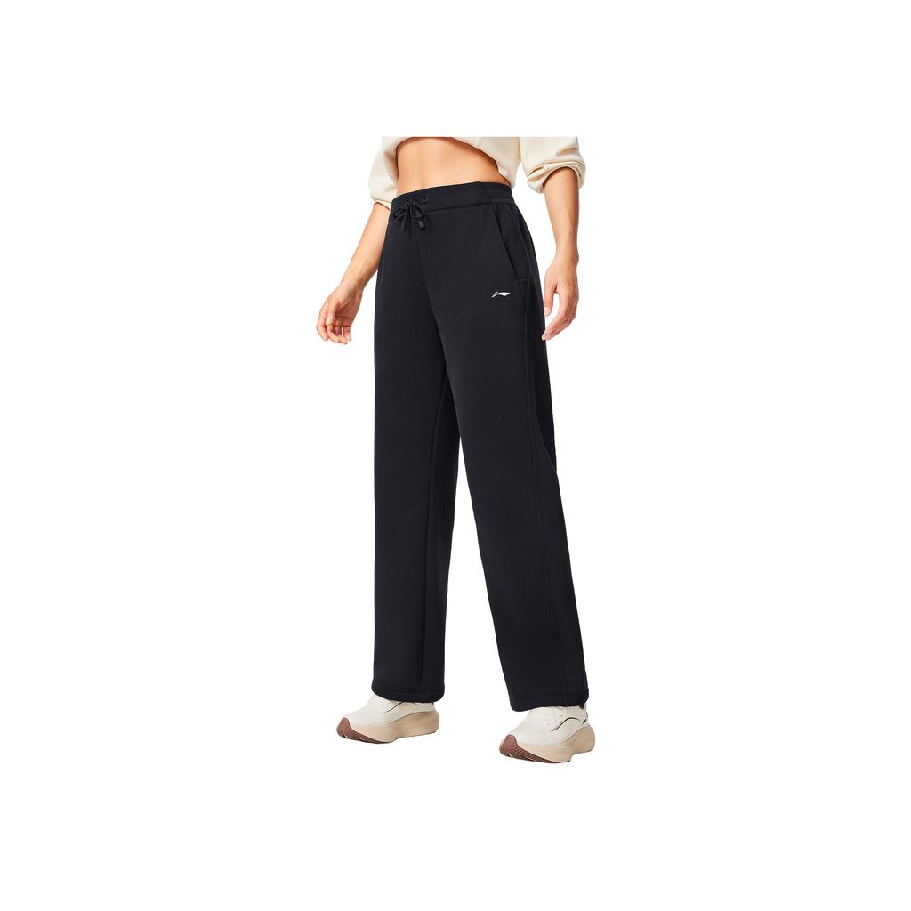 Li Ning Fitness Series Thermal Locking Dry And Comfortable Knitted Sports Pants Women Pants AKLV818-1