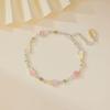 Sterling Silver Enamel Floral Gourd Bracelet: Elegant Chinese-Inspired Design for Women.