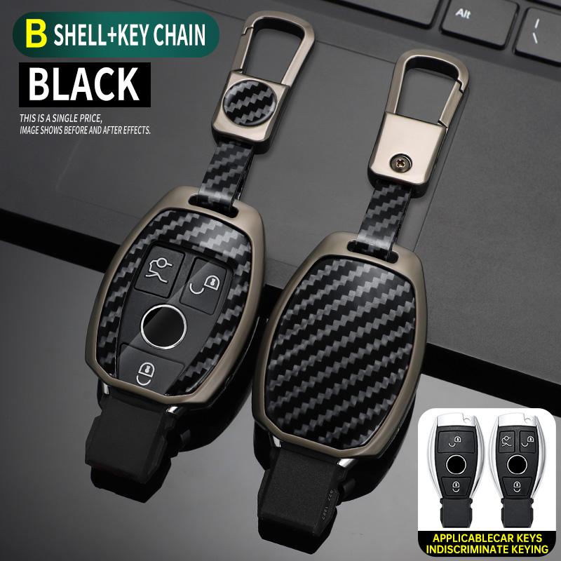 Carbon Fiber Zinc Alloy Car Key Case Cover For Mercedes Benz A C E S Class GLA CLA GLK GLC CLS W204 W463 W176 W251 W205 AMG