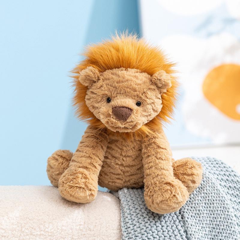 British Jelly Wave Series Curly Lion Monkey Plush Toy Wave Dragon Doll Curly Highland Cow