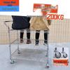 Mobile E-commerce Warehouse Picking Cart - Chrome Wire Mesh Trolley