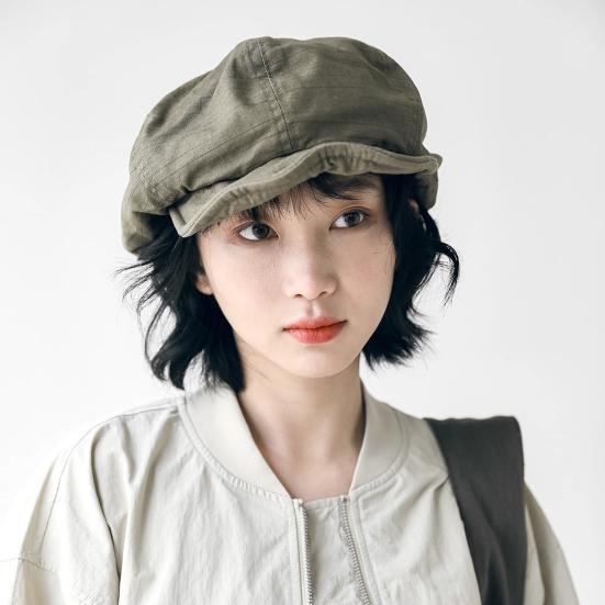 Dámský baret Vintage styl Jednobarevný Japonský styl Nastavitelný obvod hlavy Krátká krempa Malířský klobouk Každou příležitost Newsboy Cap