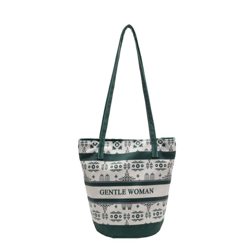 

Новая нишевая холщовая сумка с надписью большой вместимости, модная сумка через плечо, простая универсальная сумка-мессенджер в иностранном стиле бирюзовый зеленый