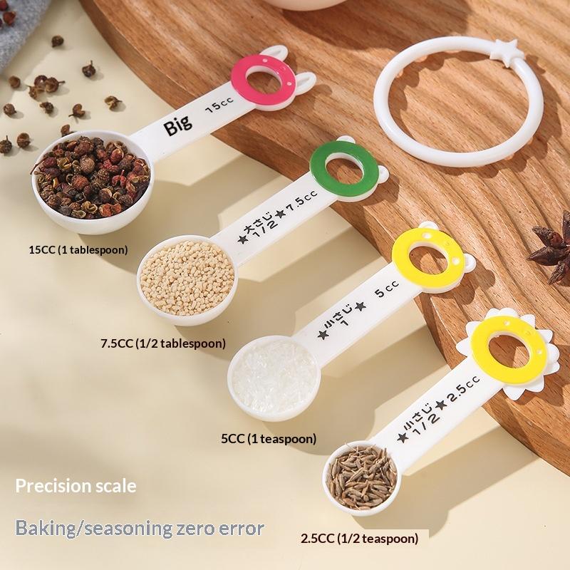 4Pcs Scale Measuring Spoon Teaspoon Multipurpose Spoon Cake Baking Flour Food Measuring Cup Home Kitchen Cooking Tools