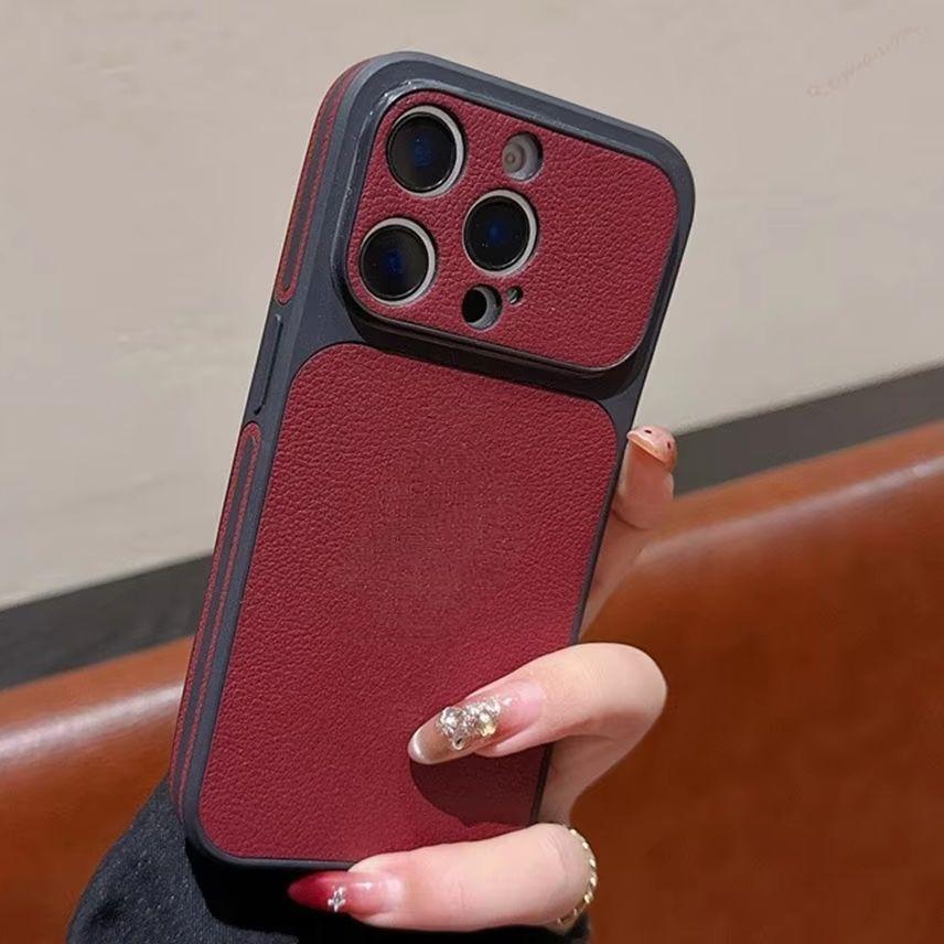 Candy Official Leather Phone Case for iPhone 17 13 14 15 16 Pro Max 14 15 16 Plus Big Window Shockproof Protector Cover