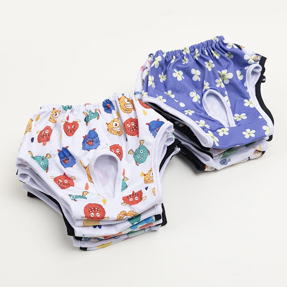Physiologische Hosen für Haustiere, saugfähige Hundewindeln, Muster, Haustierunterwäsche, atmungsaktiv, wiederverwendbare Hundekleidung, Elastizitätshosen für Welpen