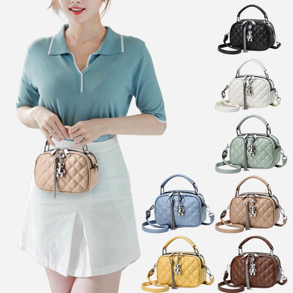 Welltude Women's Shoulder Bag, Crossbody Bag, Small Mini Bag, Lightweight Pochette, Mini Shoulder Bag, PU Leather (Black)